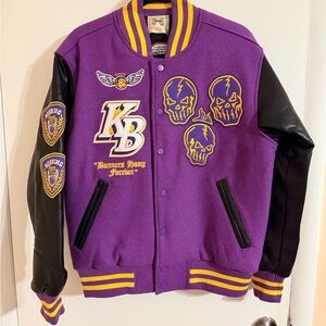 Kobe Bryant Purple and Black Varsity Jacket
